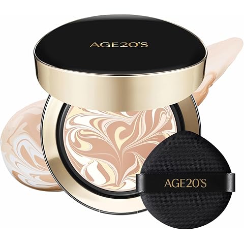 [Vegan] AGE20'S Signature Essence Pact | Pack of 1 | 17N IVORY | Korean Cushion Foundation | Cream Foundation, Dewy & Glow Finish, Natural Coverage, SPF 50+