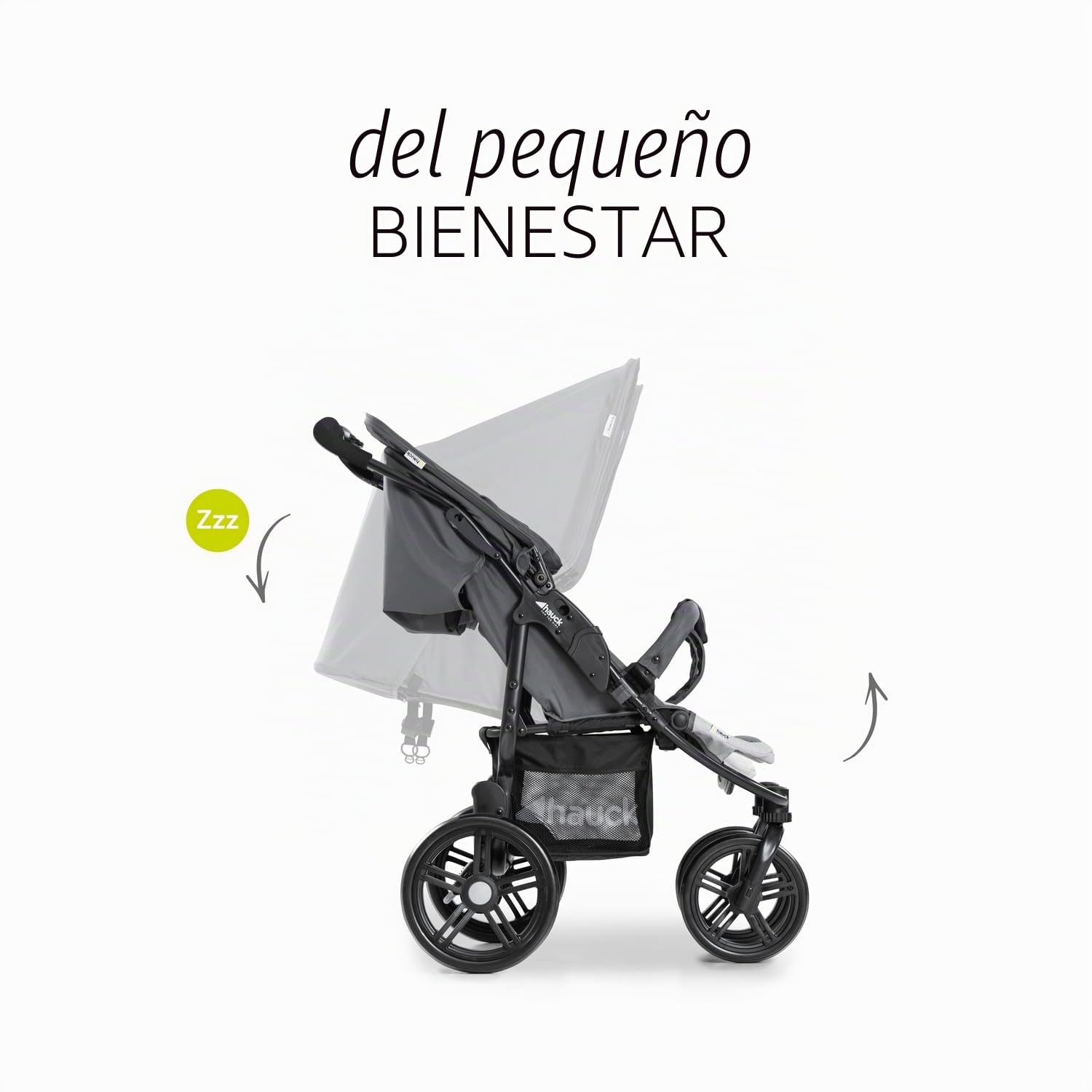hauck Roadster Duo SLX Carro Doble Bebé | Silla de Paseo Gemelar Ligera desde el Nacimiento hasta 15 kg o 3 Años - Reclinable - Plegable Ultracompacta - Ruedas Grandes - Cesta XL - Gris