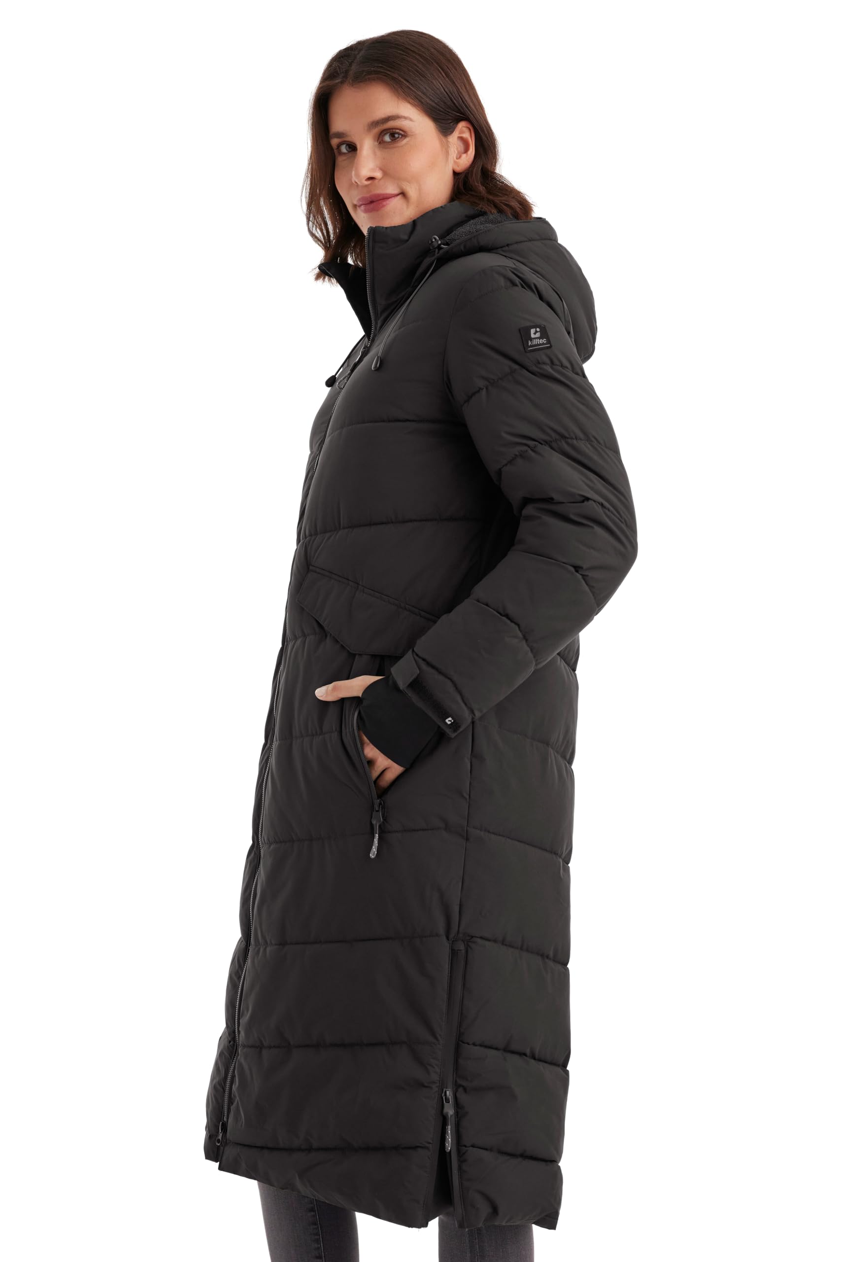 Killtec Damen Kow 62 Wmn Qltd Ct Wintermantel/Mantel in Daunenoptik mit Kapuze