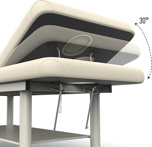 Miniatura 4 de Cama de masaje estacionaria profesional resistente, amplia mesa de masaje estacionaria con respaldo para mesa de tratamiento, mesa de terapia