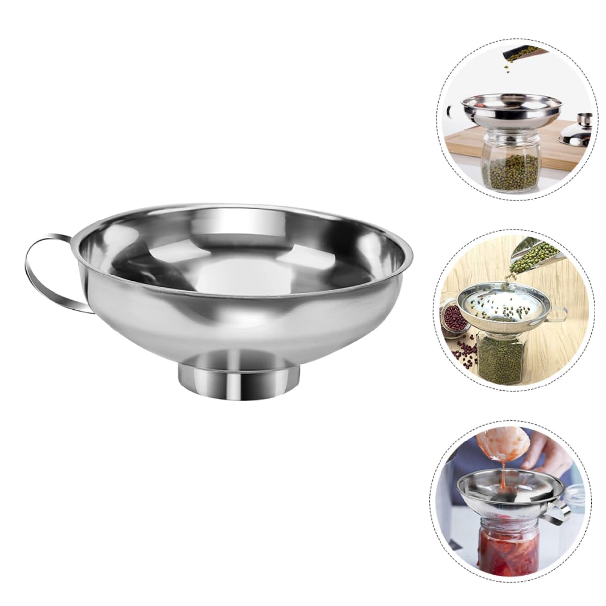 Amosfun 6pezzi Imbuti Inossidabile Per Imbuto Versatile Per Marmellate e Trasferimenti Liquidi Facile Usare e Resistente