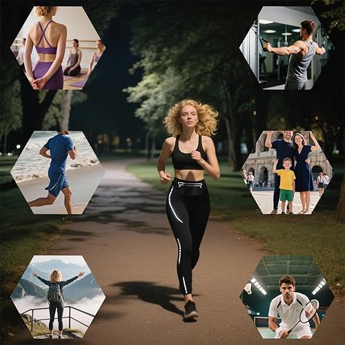 Miniatura 7 de Cinturones de correr ultrafinos para mujeres y hombres, absorbente de sudor, impermeable, soporte para teléfono, bolsa elástica ajustable para