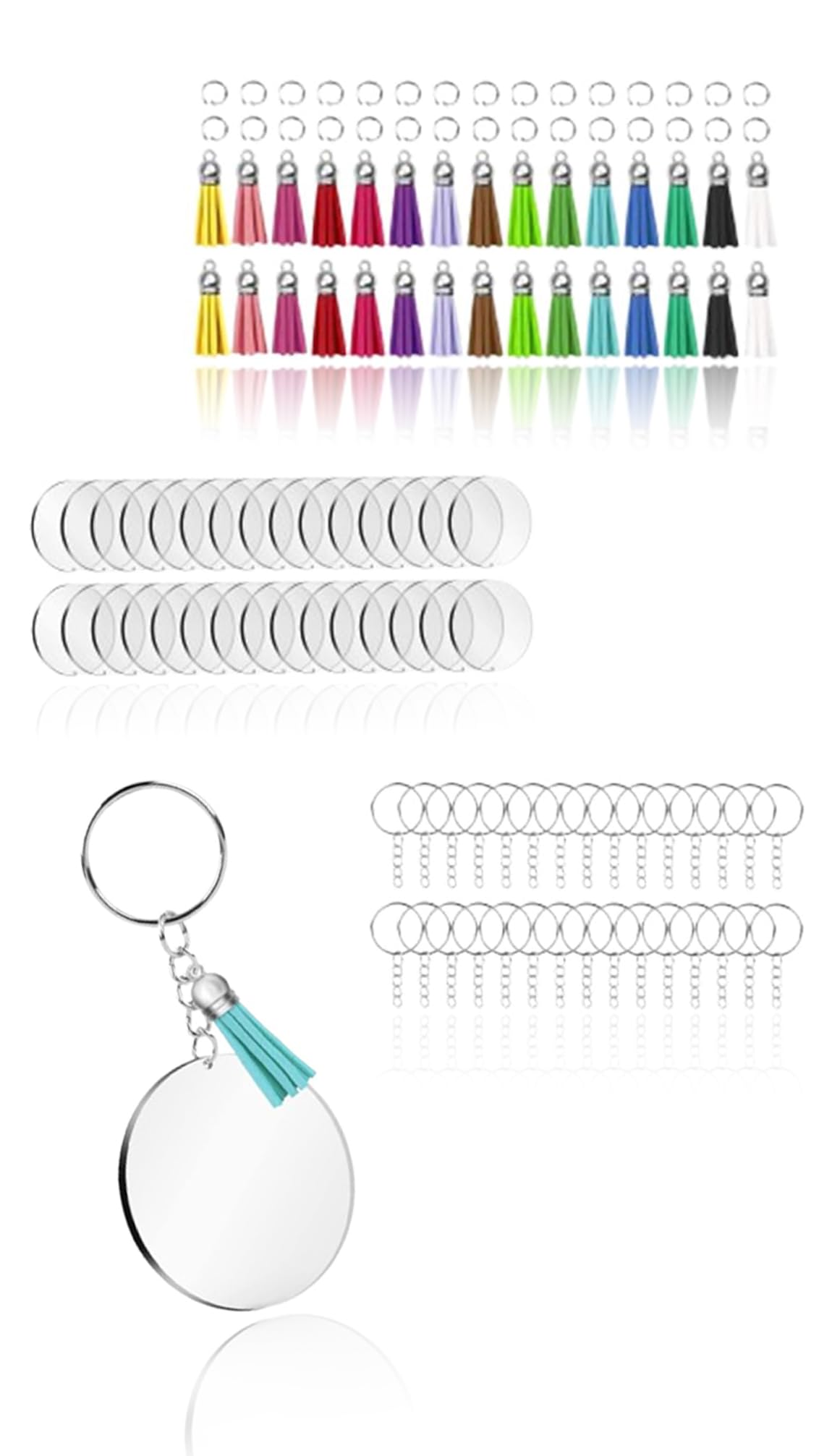 Sponsored Ad – Sweet seven 120pcs Acrylic Keychain Blanks Kit - Includes 30pcs Discs, Tassels, Silver Keychain Rings, and Jump Rings - Perfect for DIY Keychains and Vinyl Crafts