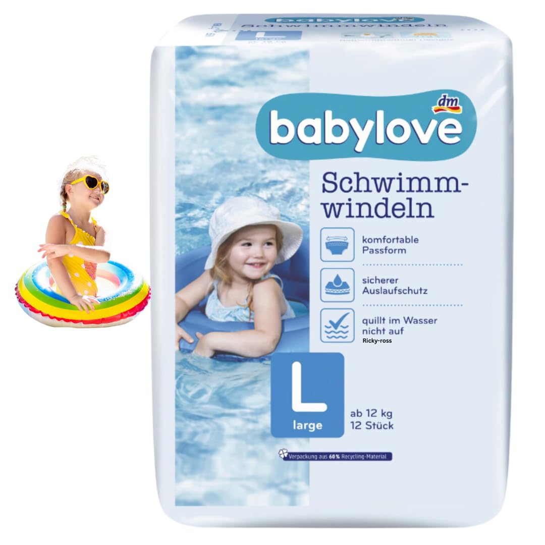 babylove Lot de 12 couches de bain taille L à partir de 12 kg