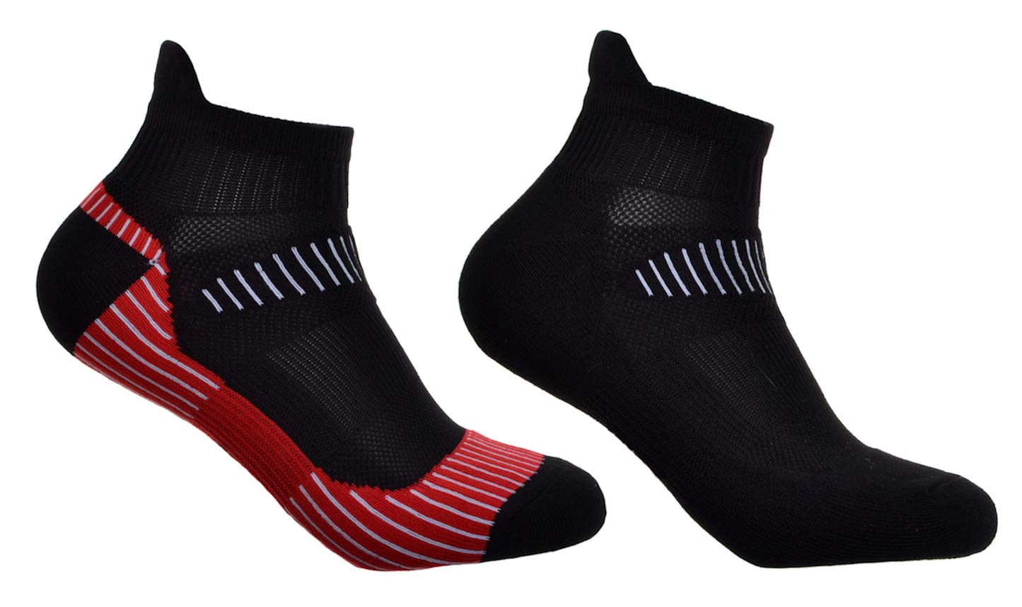 2 Pairs of Mens Running socks - Black & Red