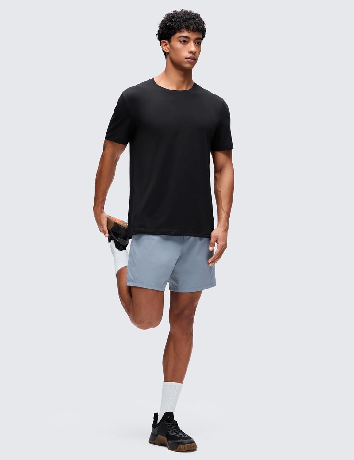 CRZ YOGA Cotton-Blend Athletic Shirts for Men - Short Sleeve Moisture Wicking Soft Workout Casual Tee Tops Basic T-Shirt - Image 3