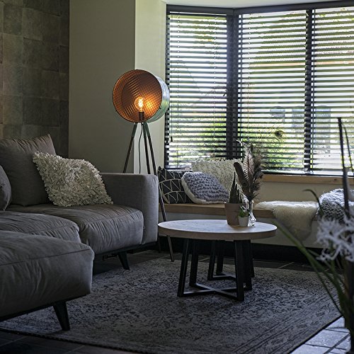 Qazqa Retro Stehleuchte, Stehlampe - Barrel - Grün, Rund, max. 40W, Geeignet für LED, 143cm, Ideal als Flur, Küche lampe, Schlafzimmerlampe und Wohnzimmerlampe