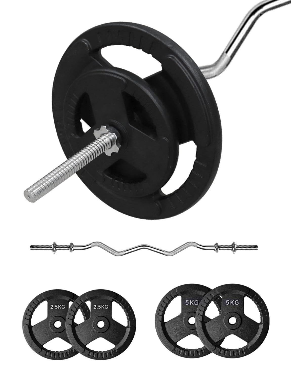 Amazon | NASUTO バーベルシャフト 120cm 直径28mm 「20kgセット」EZ