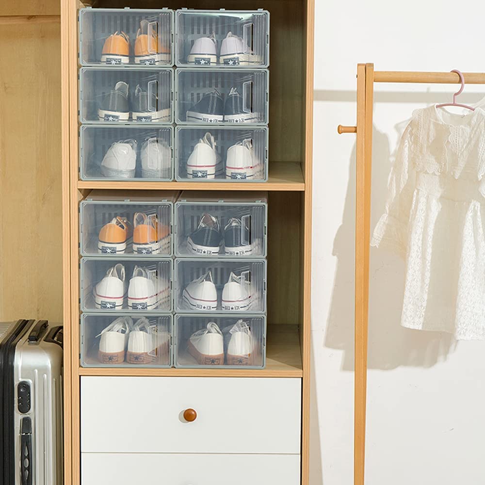 Buy 10 Pack Shoe Boxes, Shoe Organizer Bins, Shoe Storage Stackable