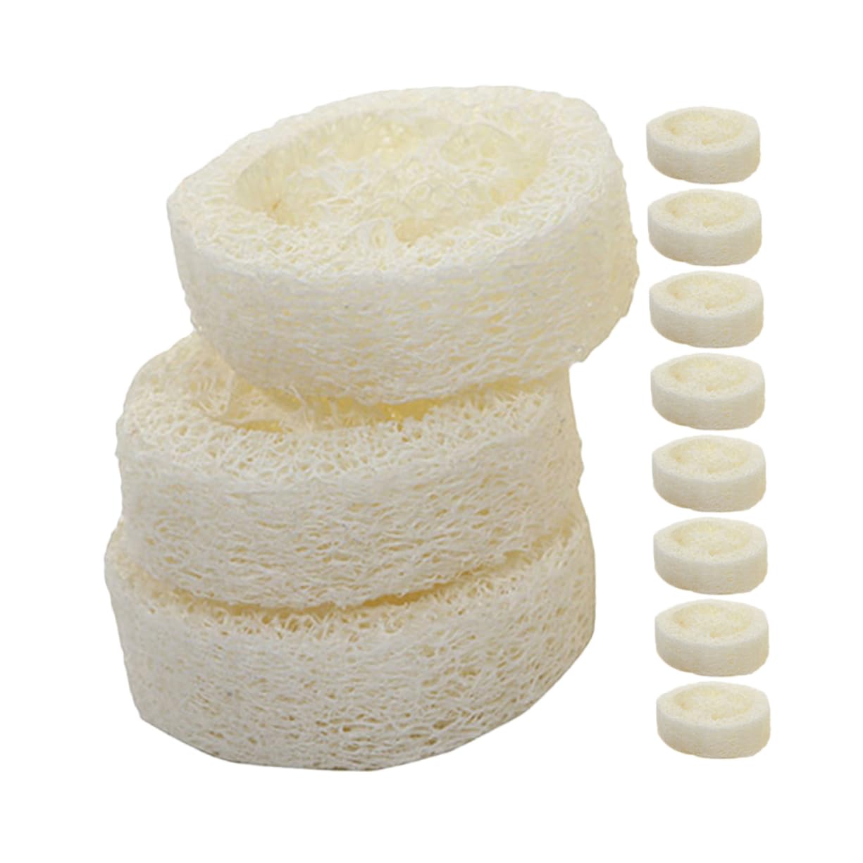 Beaupretty 60piezas Esponjas De Loofah Para Ducha Exfoliantes y Para Cuidado Del Cuerpo y Limpieza De Espalda Soporte Para Jabón Grosor