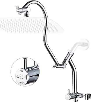 Cheers US All Metal Shower Head Holder For Hand Held Showerheads Polished Chrome Adjustable Shower Arm Mount Universal Wall Hook Bracket Brass Pivot Ball