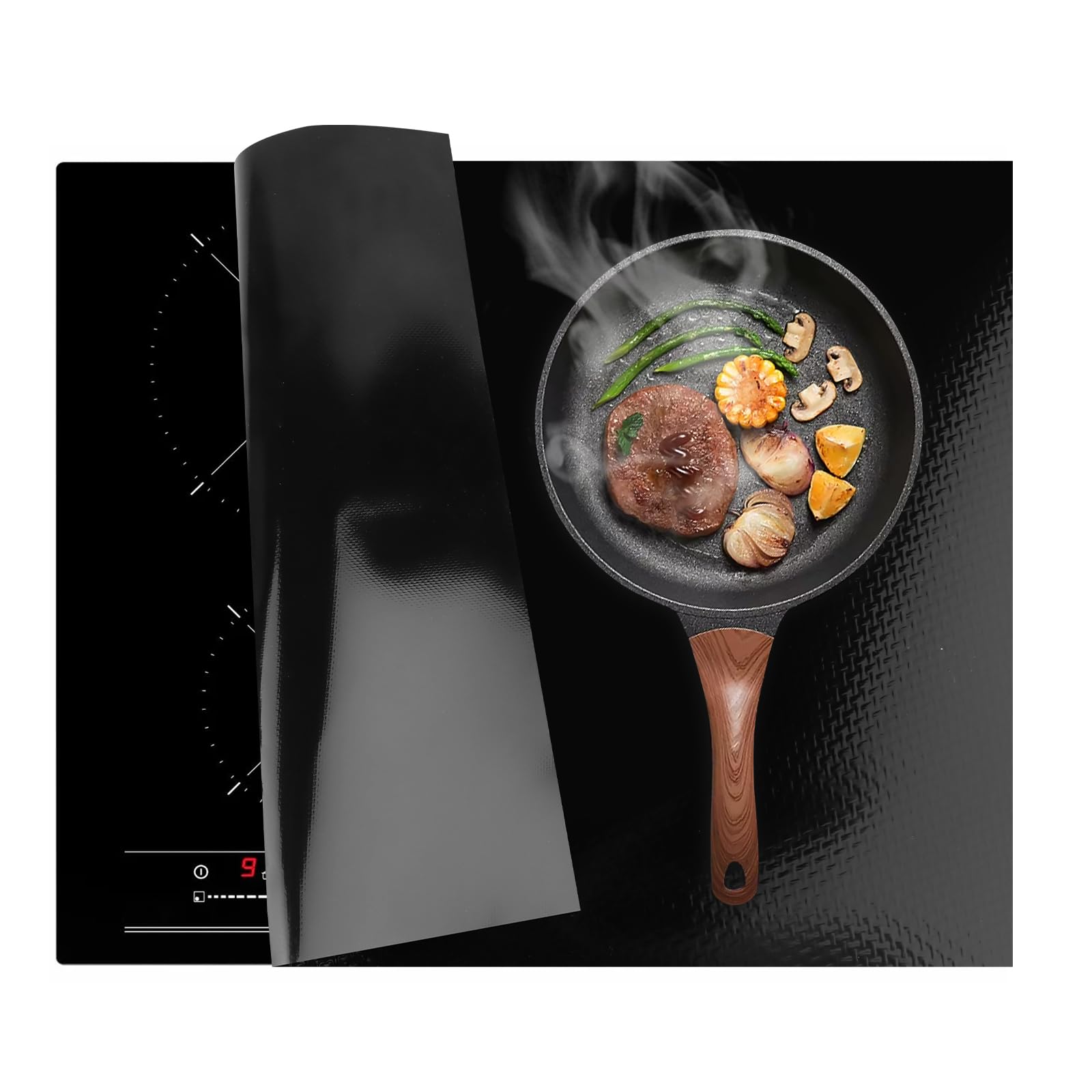 60 x 52 cm Protective Mat for Induction Cooker Magnetic Induction Hob Protector Silicone Induction Cooker Protective Mat