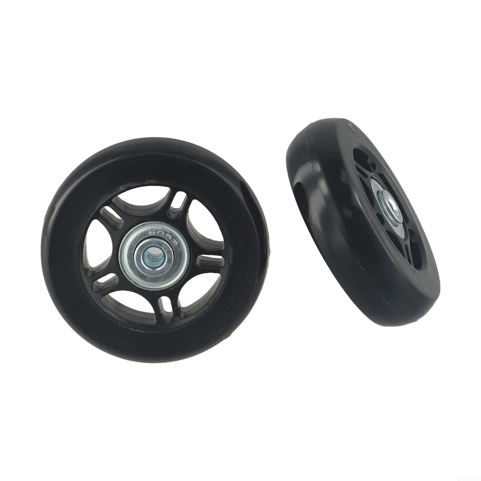 Set di 2 ruote di ricambio multifunzionali per valigie e pattini a rotelle, accessori di installazione pratici (60 mm x 18 mm)