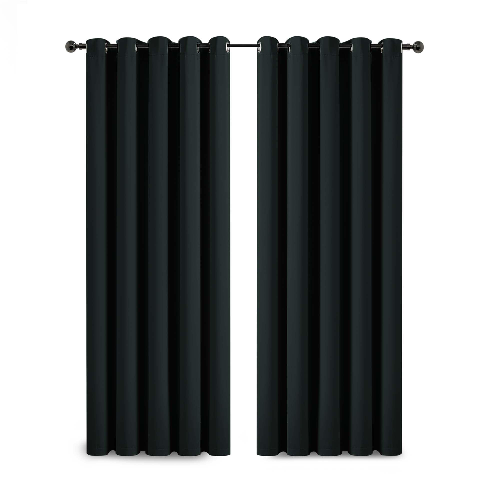 Yorkshire Bedding Black Out Curtain Ring Top Bedroom 66X72 Eyelet Thermal Insulated Darkening Panels + 2 Tiebacks