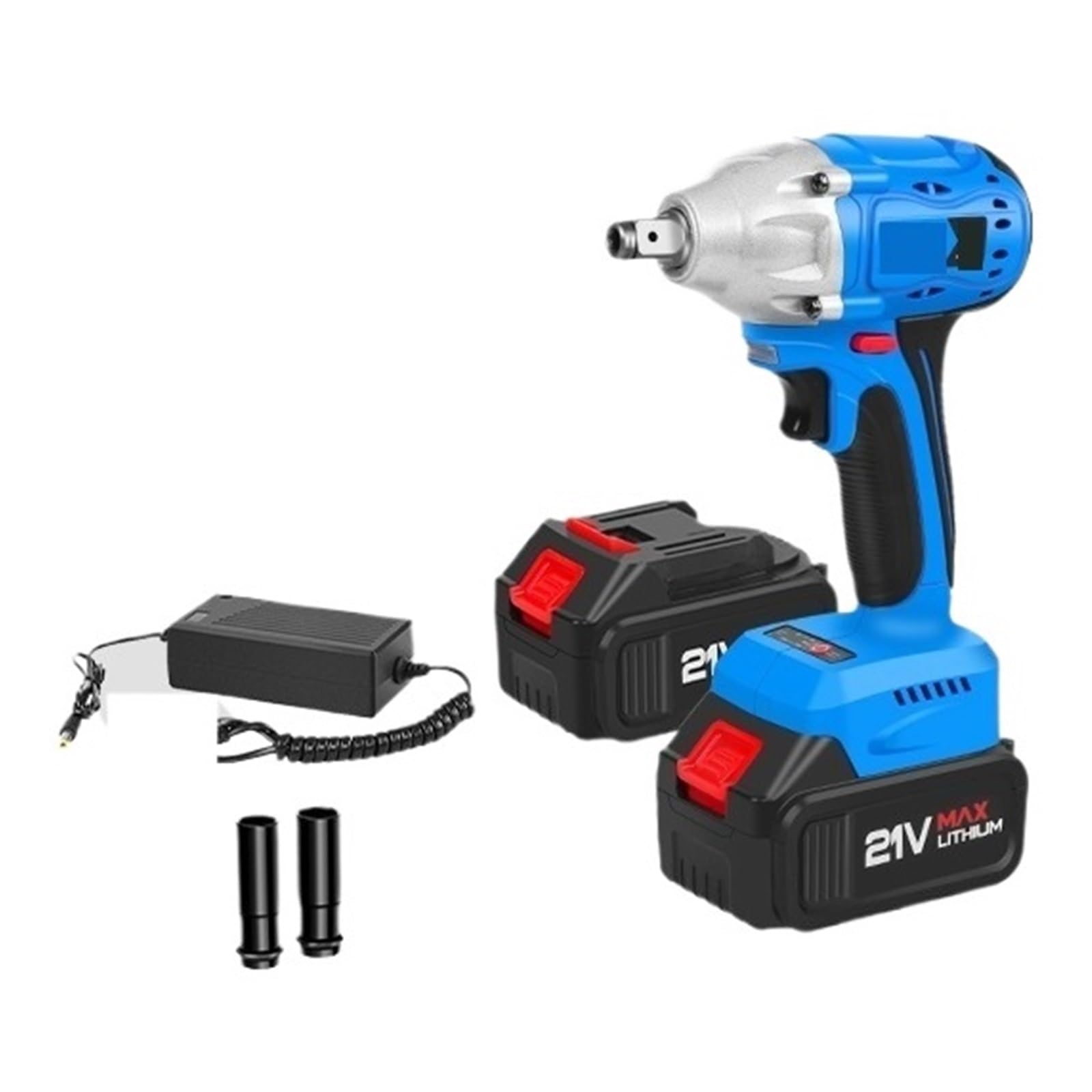Llave de impacto Llave De Impacto Eléctrica De 21V, Llave Dinamométrica Inalámbrica, Enchufe Sin Escobillas, Batería De Iones De Litio, Herramienta Eléctrica De Reparación Del Hogar(21V-350Nm-Set3)