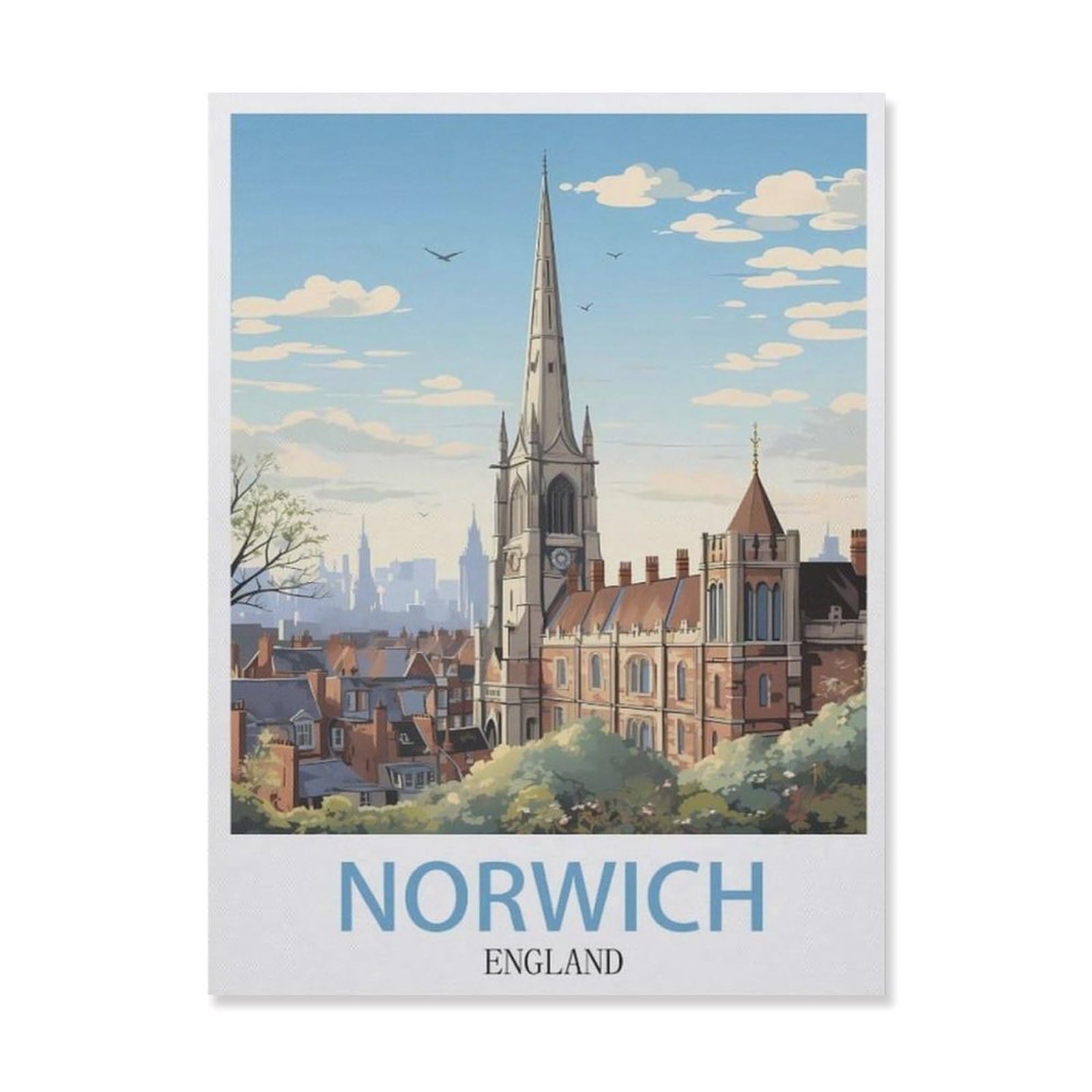 Metal Tin Sign，Norwich England(15x30cm）