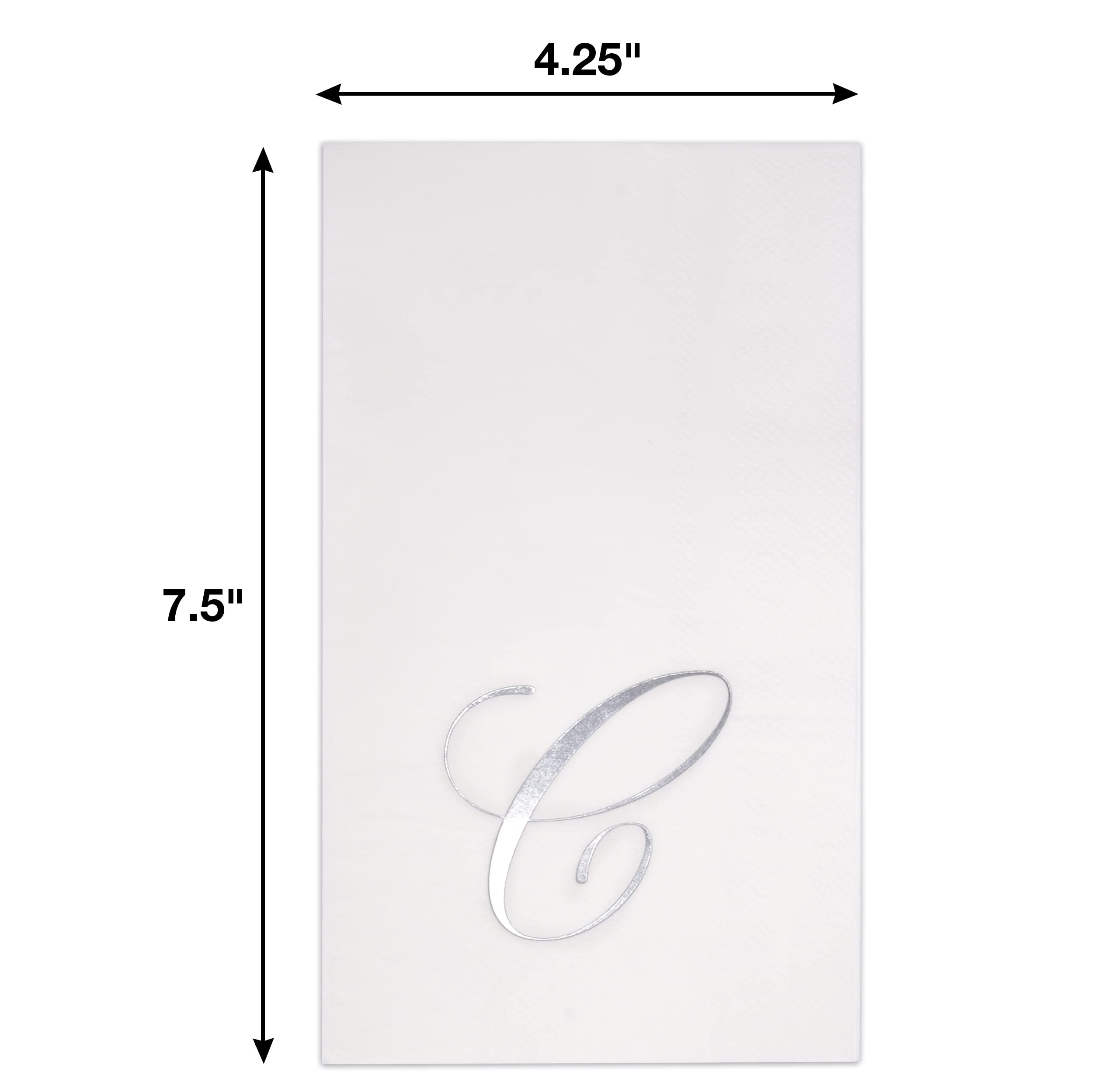Lot De 4 Bagues à Serviette Argentées Monogramme Lettre C - Neufes