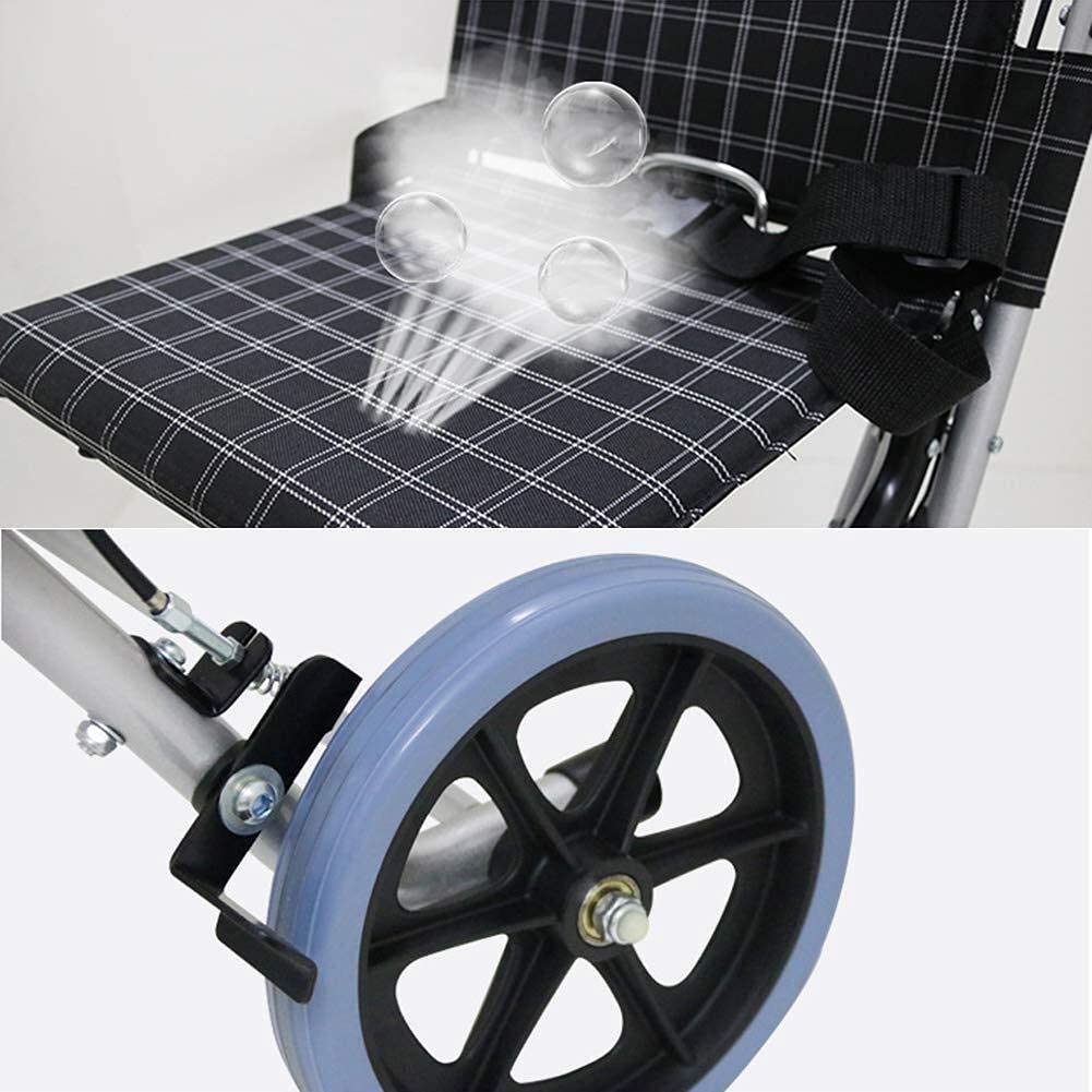 Sillas de Ruedas Silla de Ruedas Plegable Portátil, Silla de Ruedas Ligera Autopropulsada Aluminio/B