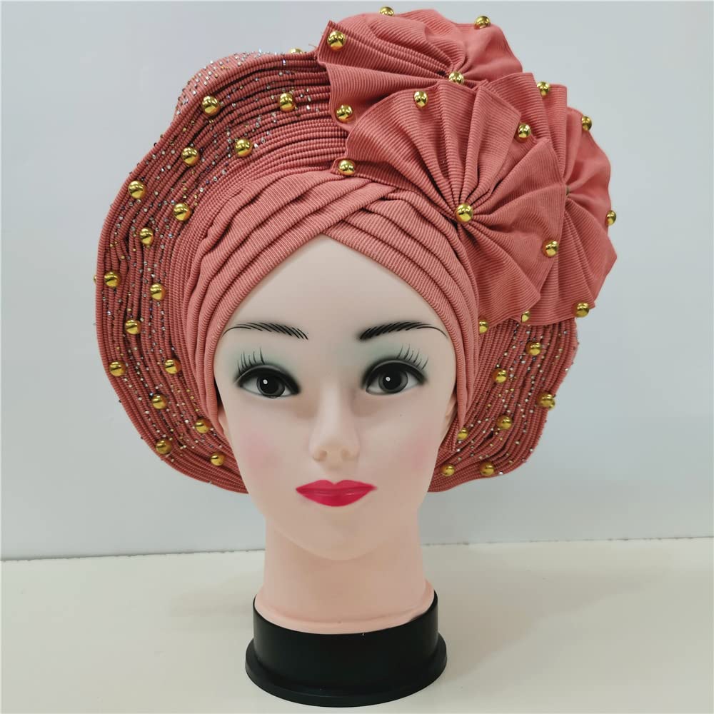 Amazon.com: African Gold Headtie Nigerian Gele with  display picture 2