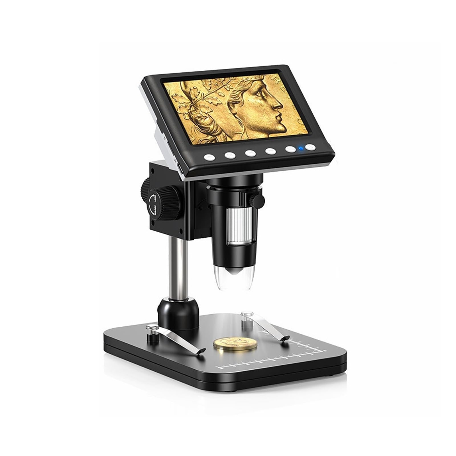 4.3'' Digital Microscope 1000X Coin 1080P Video For Adult Soldering With 8 LEDs, PC View