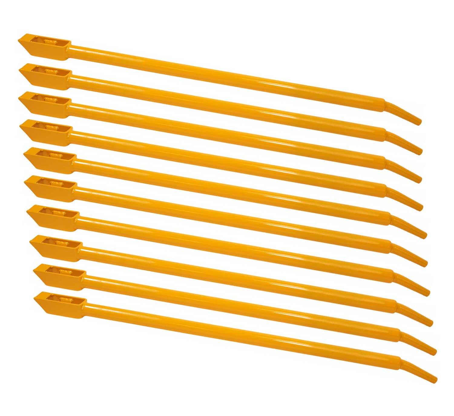 Mytee Products 10 Pack 39.5" Combination Winch Bar for Flatbed Trailer - Yellow Powder Coated Carbon-Steel Combo Winch Bar with Non-Slip Handle &amp; Square Head for Chain Lever Binders