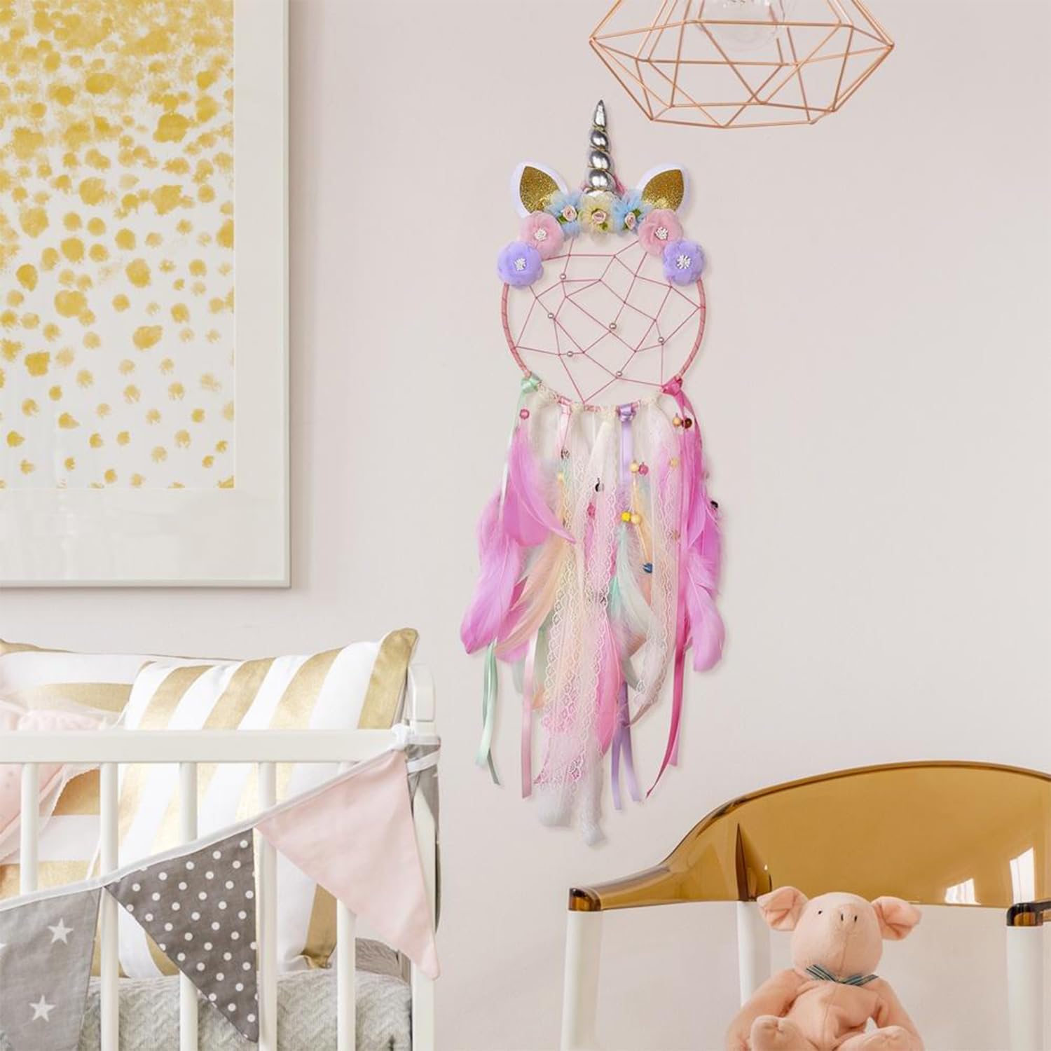 Attrape de Rêves Capteur de Rêves avec Plumes Faite Main pour Chambre Décoration Tenture Murale