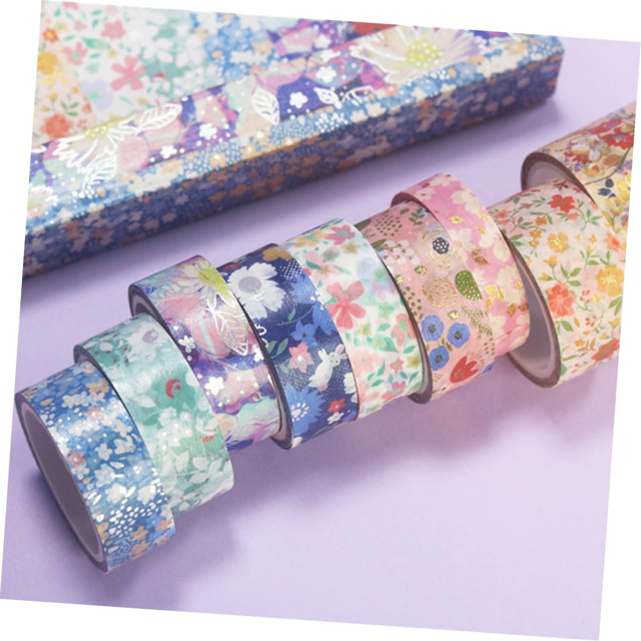 DOITOOL 4 Sätze Frische Blumenmuster Washi Tape Dekorative Scrapbooking Tapes Für Diy Bastelprojekte Für Tagebücher Alben Und Dekorationen 9 Rollen * 4
