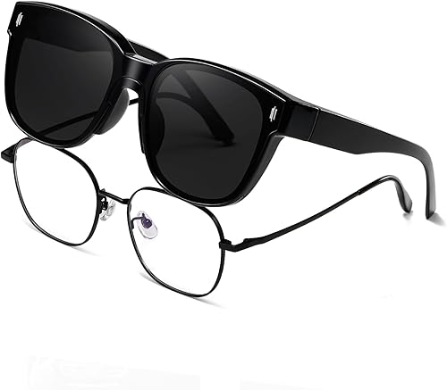 TICHSYGIA Lentes de sol polarizados para hombres y mujeres, con marco cuadrado, con bloqueo UV