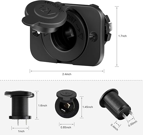 Miniatura 3 de Enchufe para encendedor de cigarrillos  Enchufe para encendedor de automóvil, motocicleta, ATV, RV, toma de corriente, receptáculo de enchufe