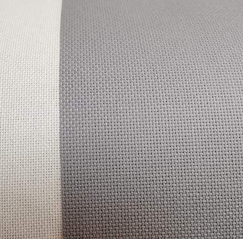 Image of 12 inch x 59 inch 14CT Counted Cotton Aida Cloth Cross Stitch Fabric (Light Steel Grey)