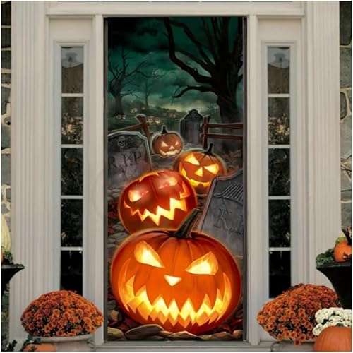 Evil Spirit - Cubierta LED para puerta de Halloween, multicolor