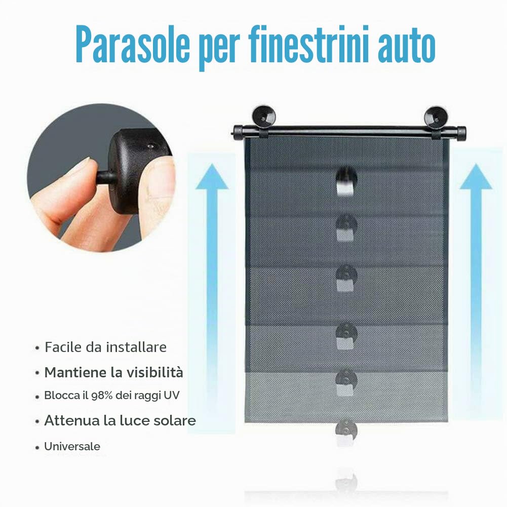 Parasole per Finestrino Laterale Dell'Auto Parasole a Rullo per Auto Retrattile per Bambini | Tende per Finestrini Auto per Bambini per Protezione Dai Riflessi Solari | Accessori