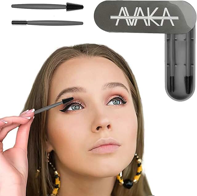 AVAKA REUSABLE EYELASH BRUSHES | SILICONE EYELASH BRUSHES | BROW BRUSH | BRUSH WANDS | KIT FOR EYE LASHES + EYEBROWS | EYE...