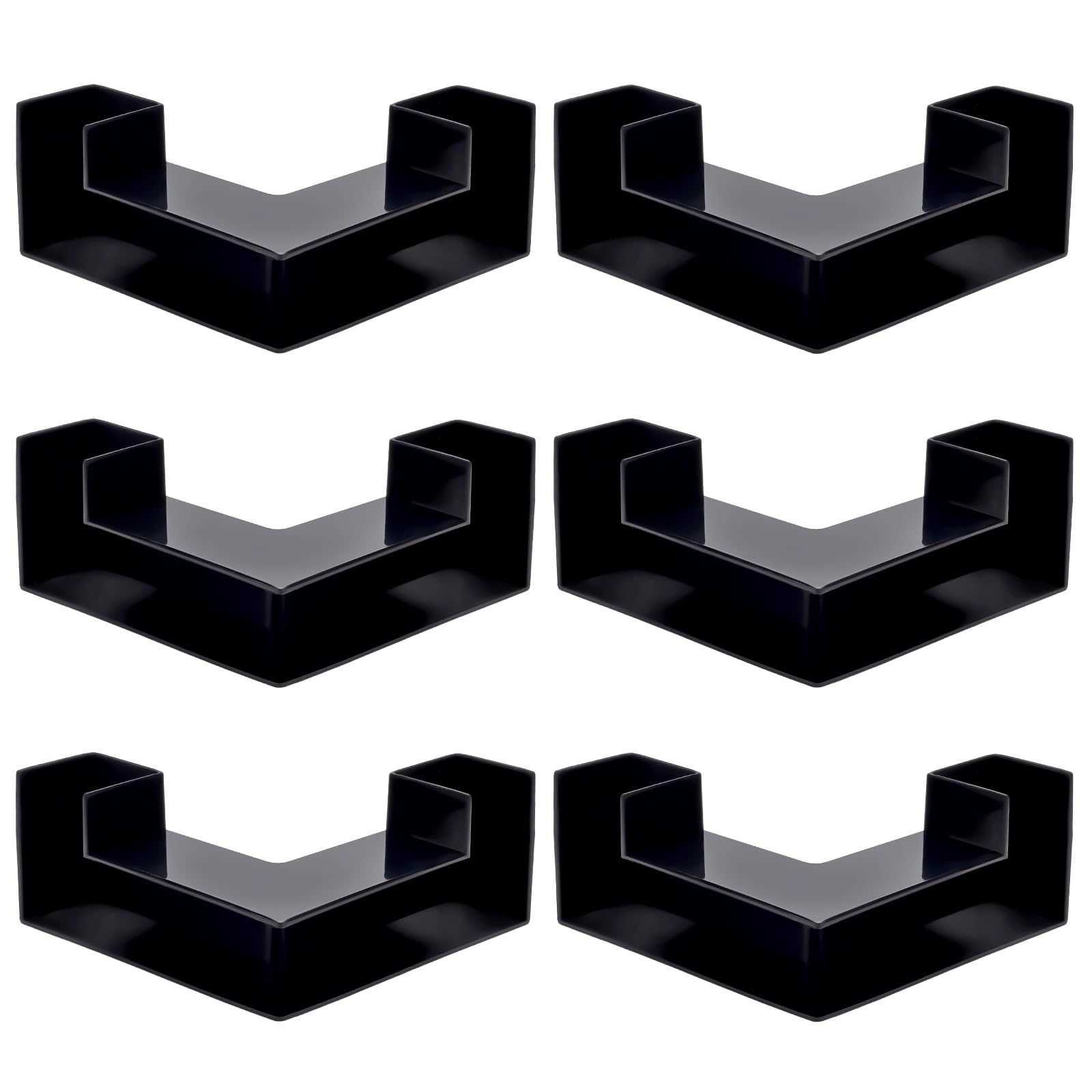 DELORIGIN 6pcs Dual Entrance Aquarium Tunnel Aquarium Cave Hideout 360° Viewing Black Plastic Fish Shrimp Hideout for Aquatic Pets Habitat Fish Tank Tunnel for Tank Accessories Decoration