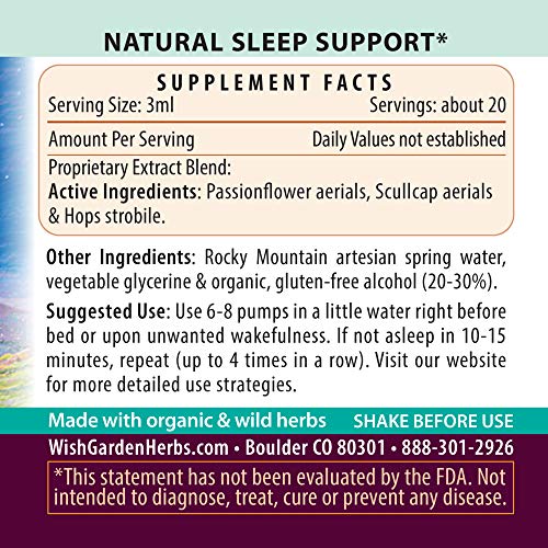 Wishgarden Herbs Sleepy Nights & Fresh Mornings - All-Natural Herbal Sleep Aid Tincture, Organic Sleep Supplement With Passionflower, Hops And Scullcap, Supports Deep Sleep & Healthy Sleep Cycles, 2Oz #TOP1