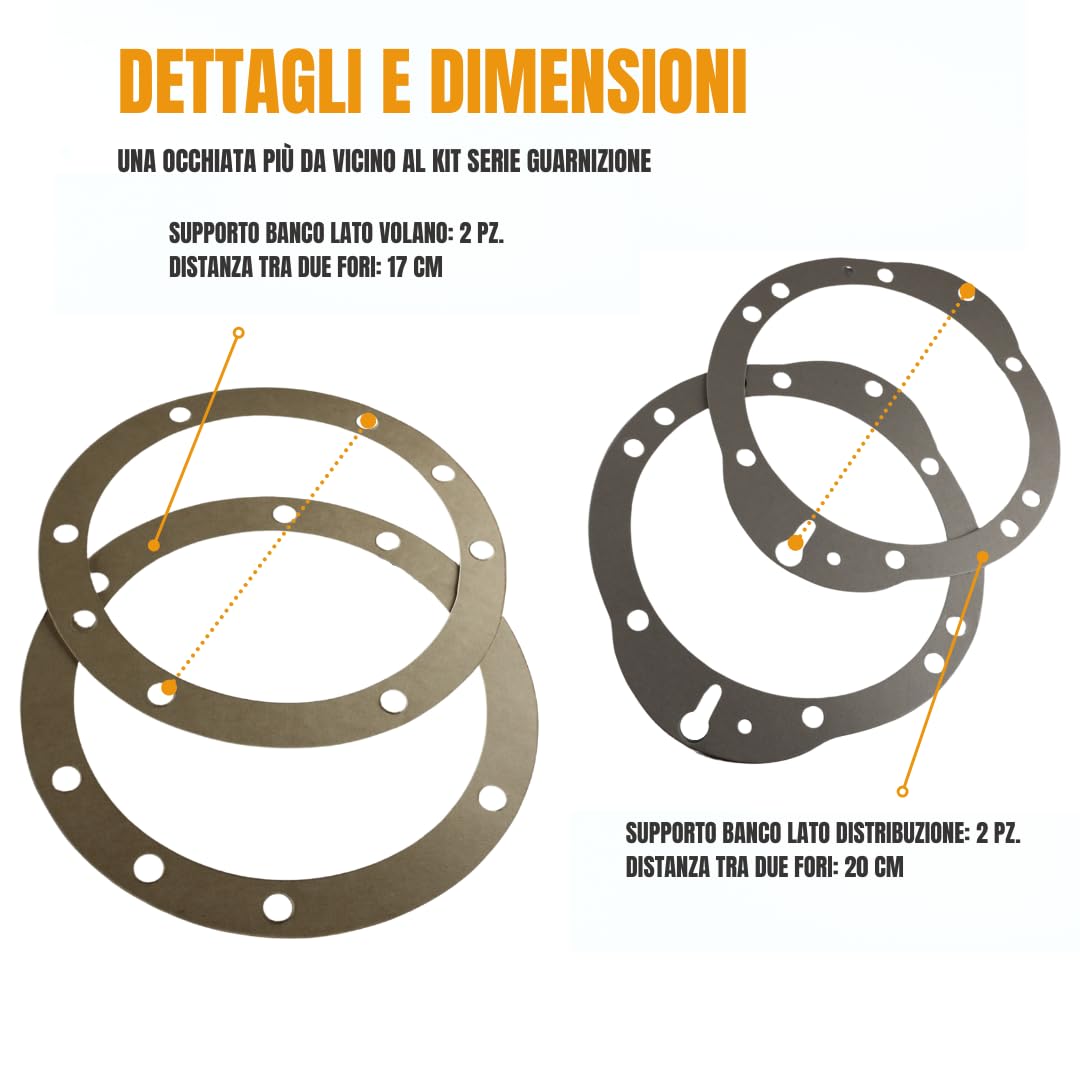 Serie Guarnizione Completa e Paraoli Compatibile Motore Lombardini lda 450 lda510 3ld510 per Motozappa - Motocoltivatore
