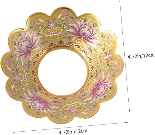 Miniatura 6 de Artibetter Bandeja redonda Xiangluwei, bandeja de incienso vintage, soporte para cuello, bandeja de incienso para cenizas de flores, bandeja de