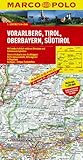 MARCO POLO Karte Vorarlberg, Tirol, Oberbayern, Südtirol 1:200.000: Mit landschaftlich schönen Strecken und Sehenswürdigkeiten. Übersichtskarte zum ... (MARCO POLO Karten 1:200.000)