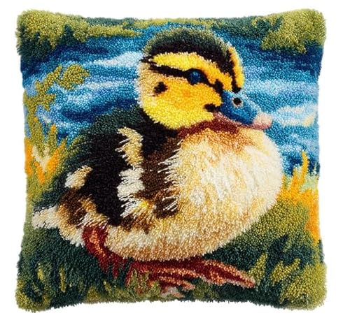FWRTYCB DIY Latch Pillow Case Kits Duck Crochet Cushion Cover