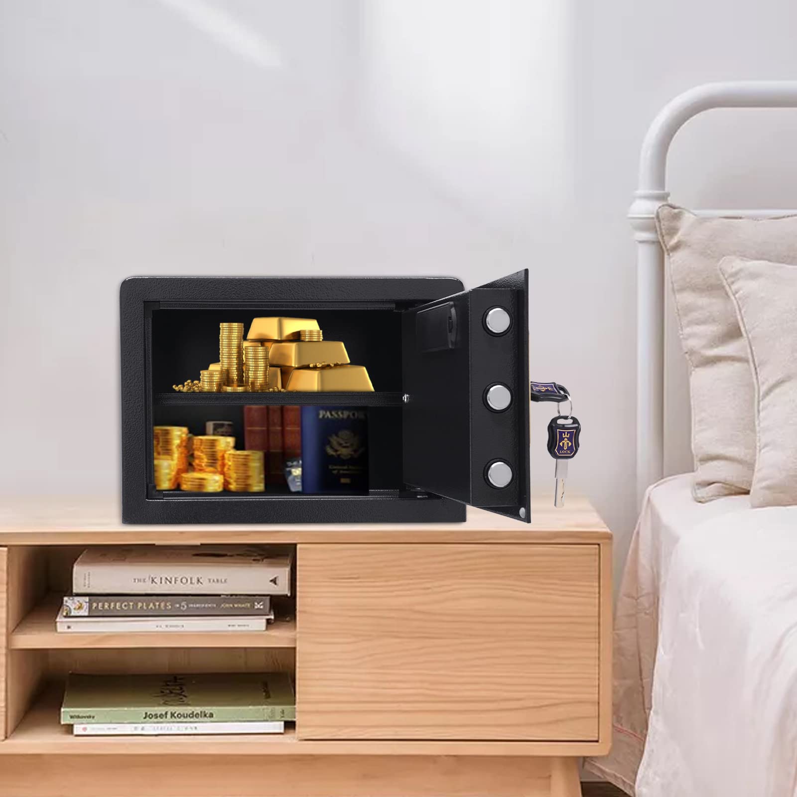 Cassaforte da 22 l, ignifugo con impermeabile, cassaforte per mobili con tastiera, cassaforte digitale per casa, affari, monili e documenti