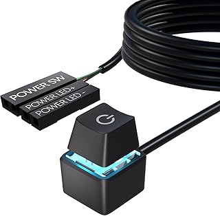 Desktop Computer Power Switch Power Supply Control Adapter Cable 65 inch External PC Power Button ATX Desktop Computer Case Motherboard Switch On Off Power SW Cables