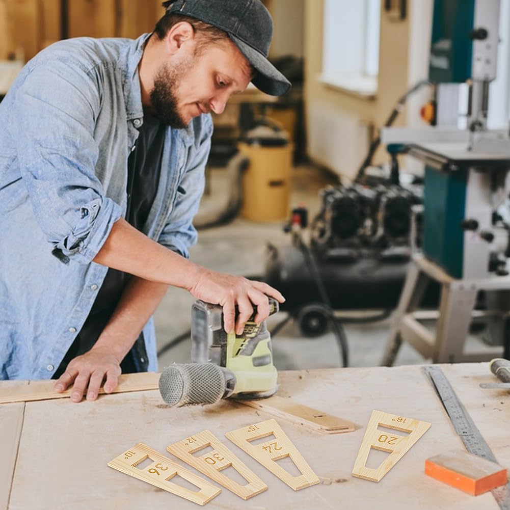 BENECREAT 9 Pcs Cales à Bol Segmentées Ensemble D'Outils de Cales de Bol Segmentées Trapézoïdales Blanches en Amande pour Gabarit de Fabrication Traîneau Tournage sur Bois Épaisseur de 5mm