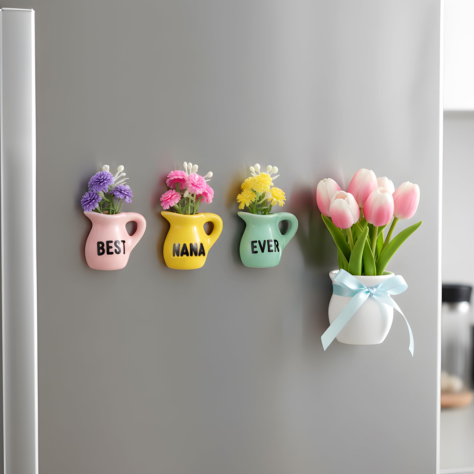 Best Nana Ever Blumenmagnete für Kühlschrank, Geschenke Muttertag für Oma von Enkelin, Weihnachten Geburtstagsgeschenk für Oma