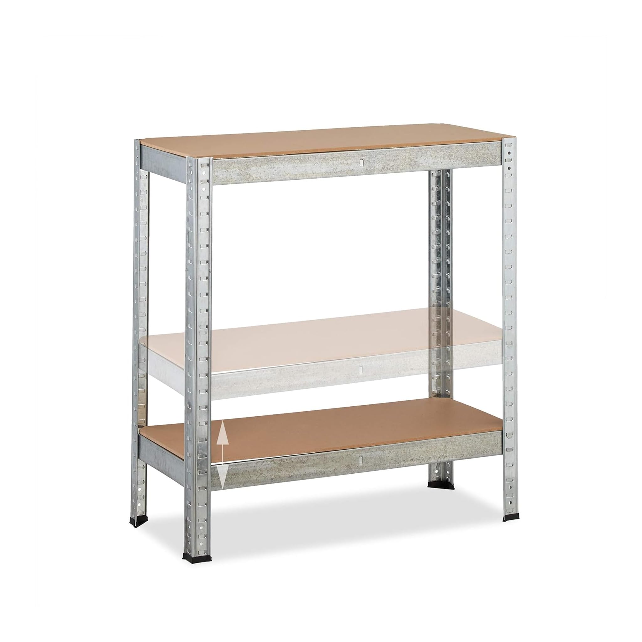Set 2 Scaffali Metallici 4 Ripiani in MDF 30x70x150 cm – Scaffalatura ad Incastro Senza Viti – Per Garage, Magazzino, Cantina e Deposito