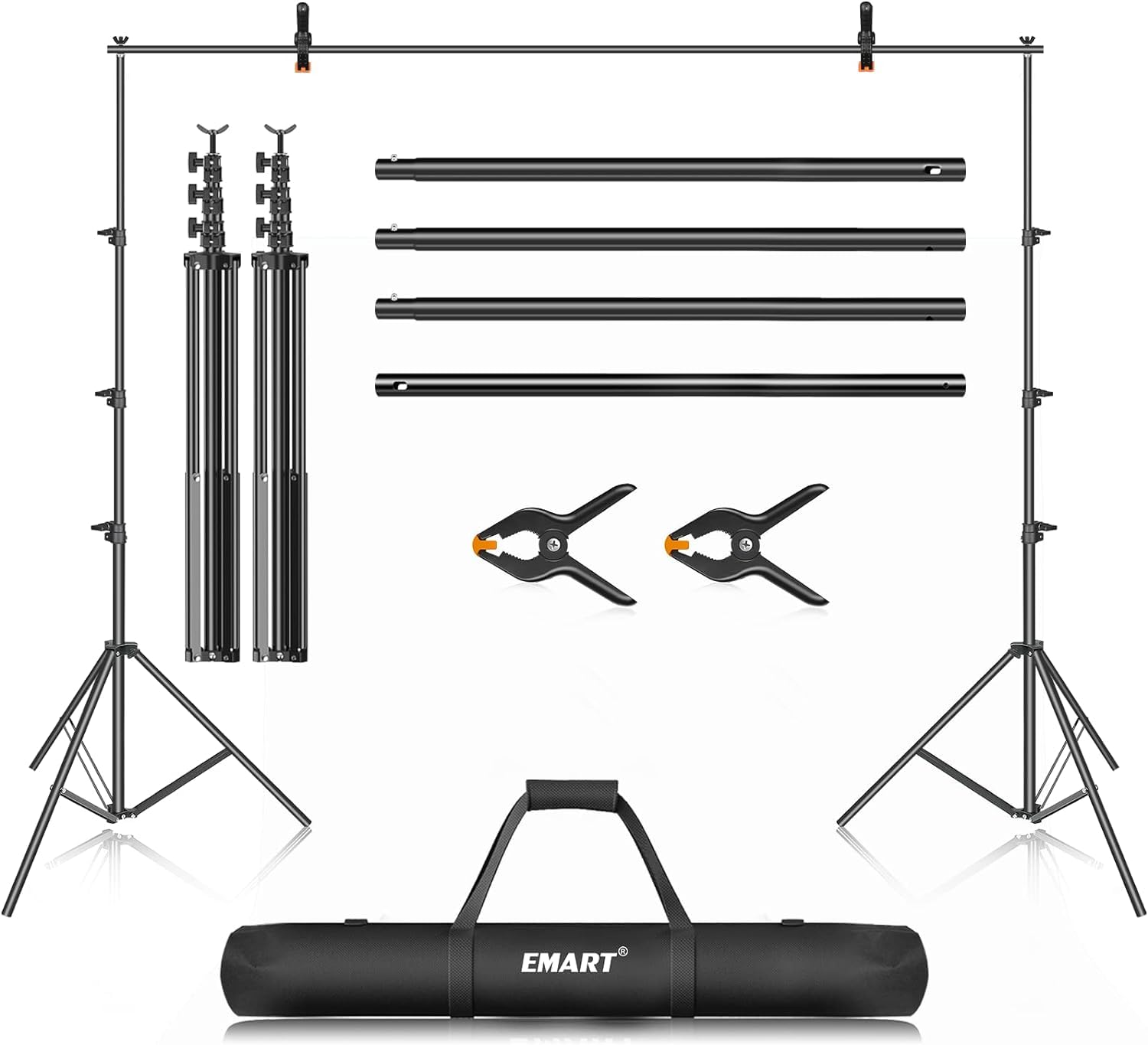 EMART Photo Backdrop Stand 10ftx12ft/ 3mx3.6m Large Photography Background Support Heavy Duty Adjustable Support Kit for Video Studio Decoration