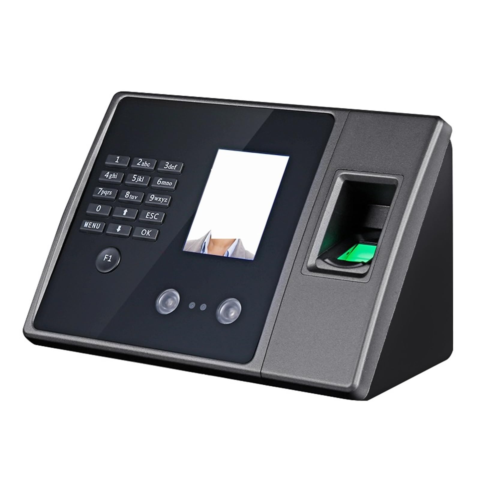 Reloj de control asistencia, máquina, relojes for empleados pequeñas empresas con reconocimiento, escaneo huellas dactilares y contraseña, tiempo oficina para empleados