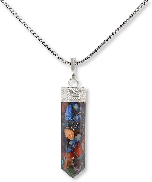 Orgone Pendant -Mix 7 Chakra Orgone Pendant Necklace with Healing Crystals for balancing Chakra