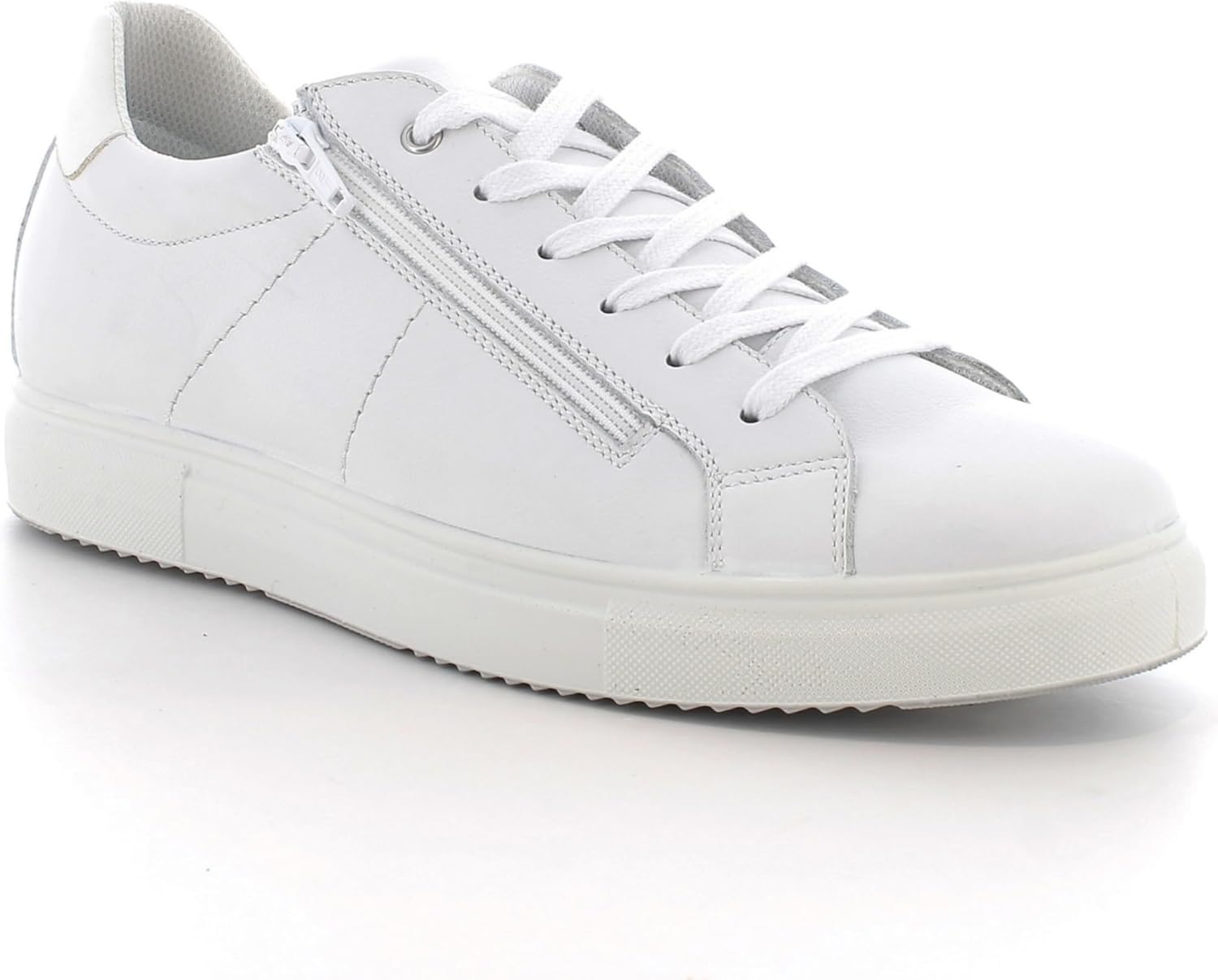 Alpine Swiss Dante Mens Leather Sneakers Made in Italy Modern Minimalist Shoes Side Zipper Lace-up Low-Top Fashion Sneaker - Image 4