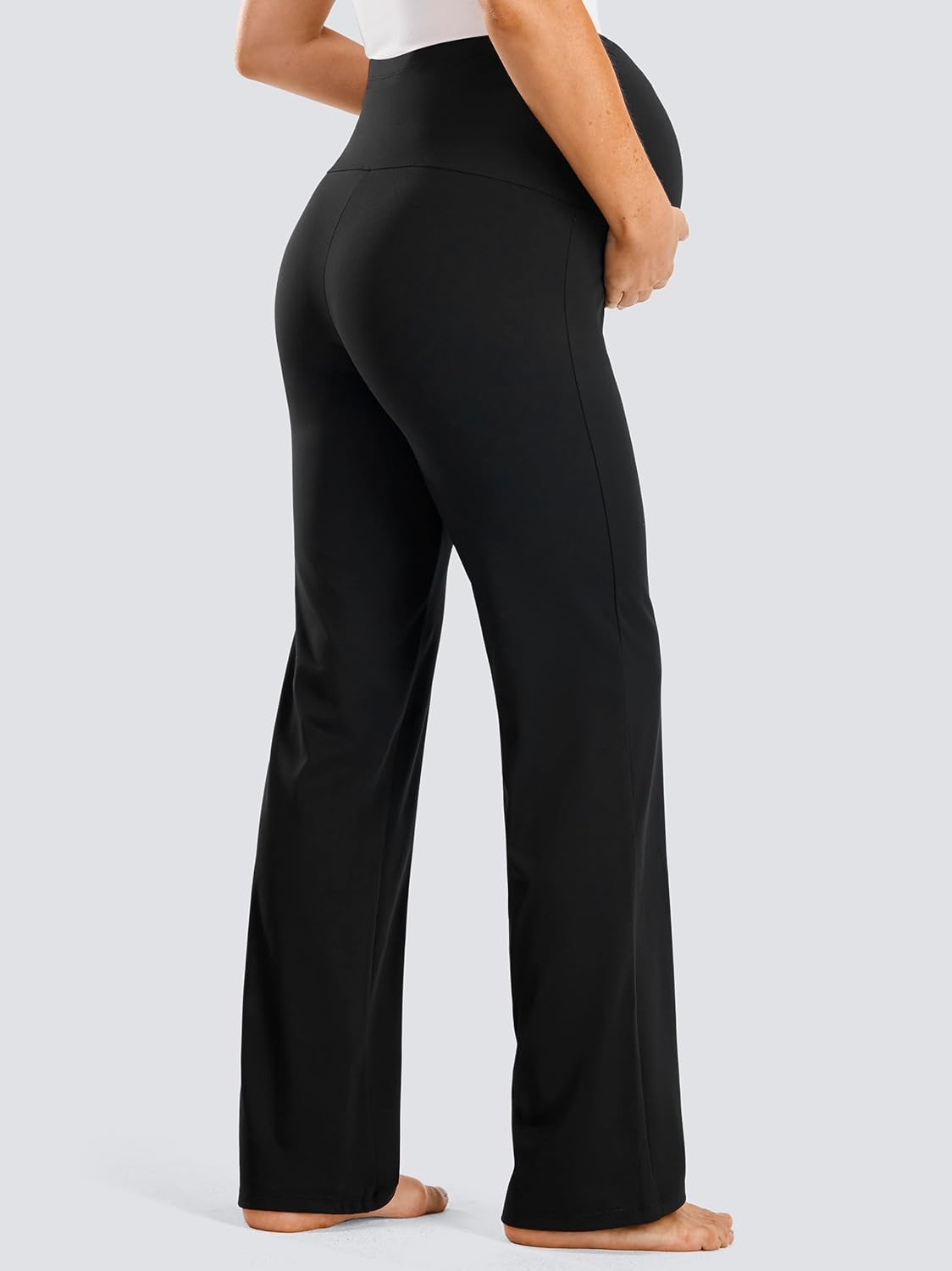 JOYSPELS Smooth Feeling Wide-Leg Maternity Leggings Over The Belly Soft Pregnancy Yoga Lounge Pants for Women - Image 2