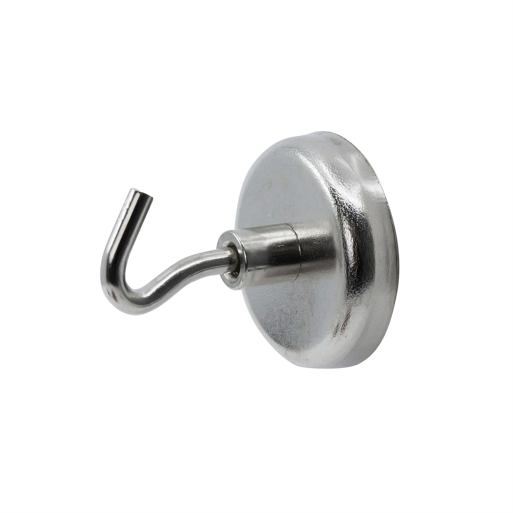 keypak EverHang Magnetic Hooks Silver Pack of 4 Heavy Duty 70N Strength - Ferrite Steel Strong Magnet Hooks for Garage, Kitchen, Office, Workshop Durable Hanging & Storage Solution